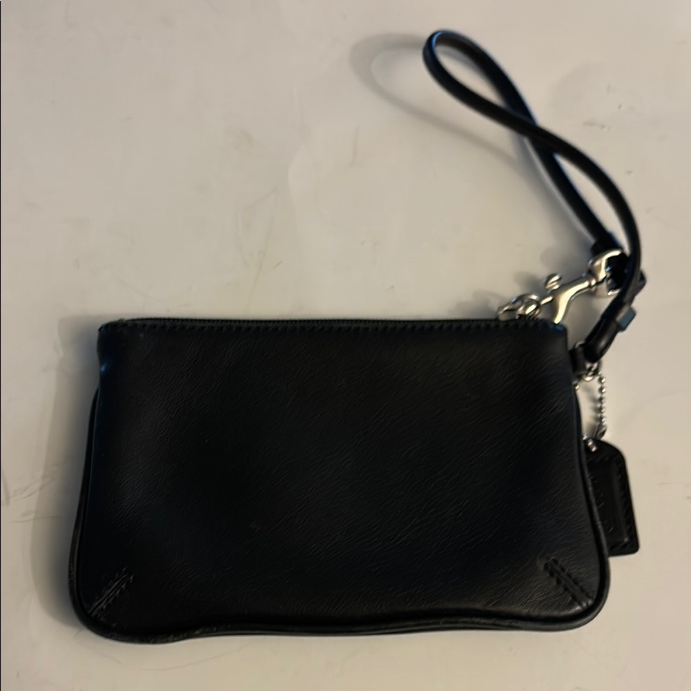 Coach Black All Leather Wristlet